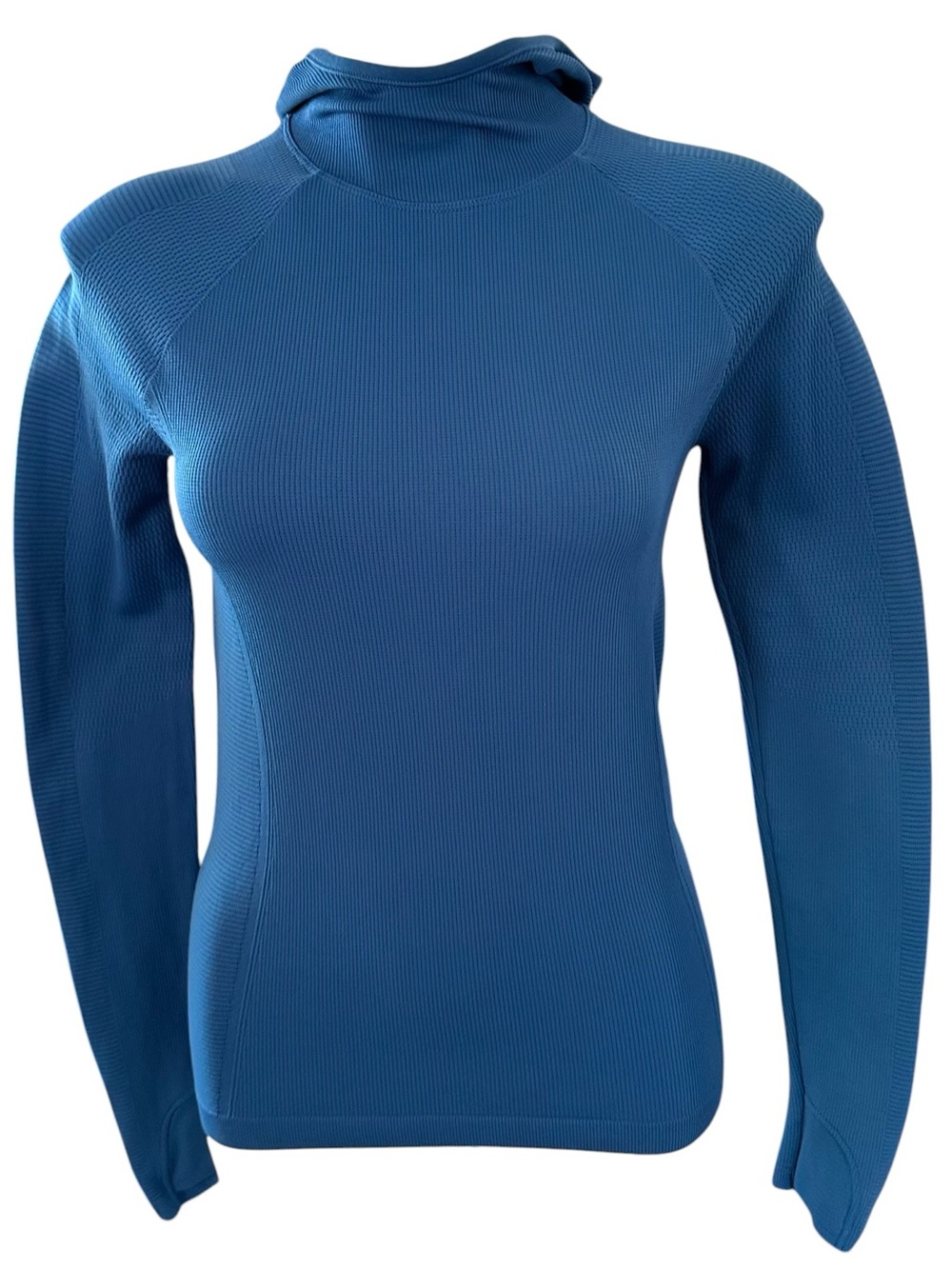 Athleta Flurry Seamless Hoodie Deep Lapis Blue Size Small